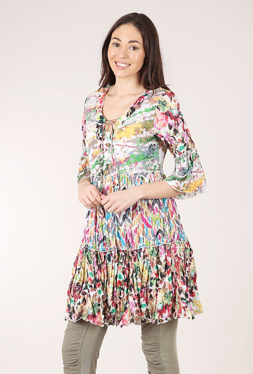 Dress Addict Jazz Mixt Dress, Pink/Teal/Green 