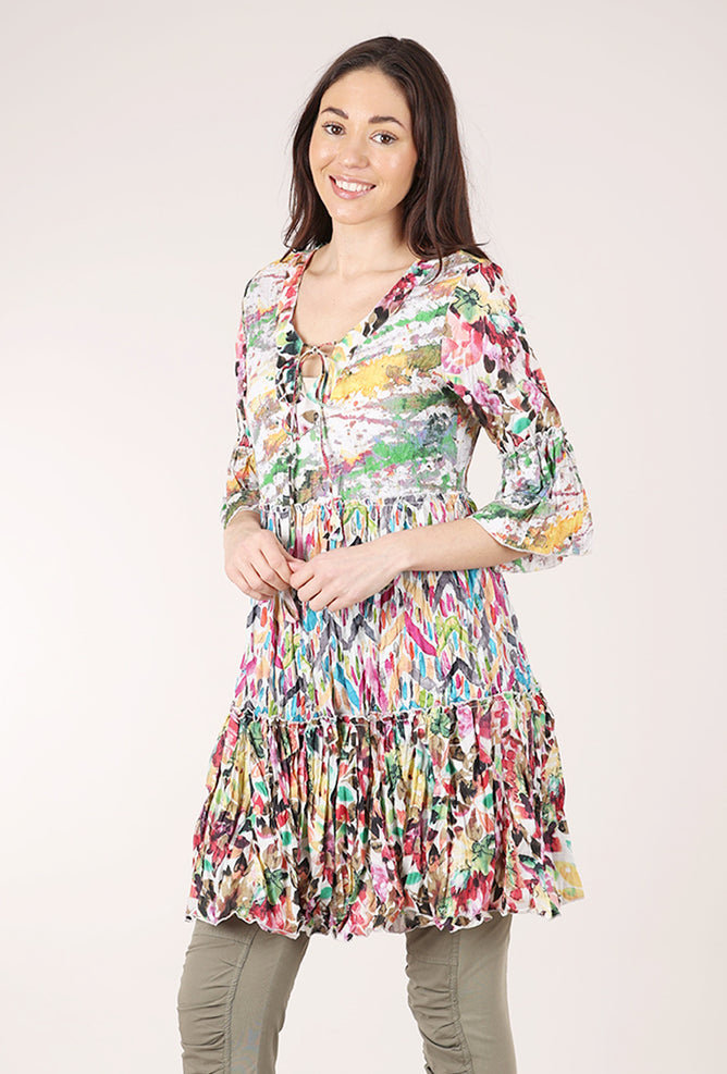 Dress Addict Jazz Mixt Dress, Pink/Teal/Green 