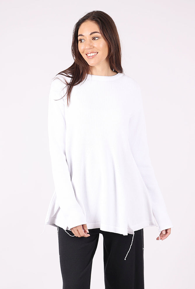 Stitch Knit Sweater, White