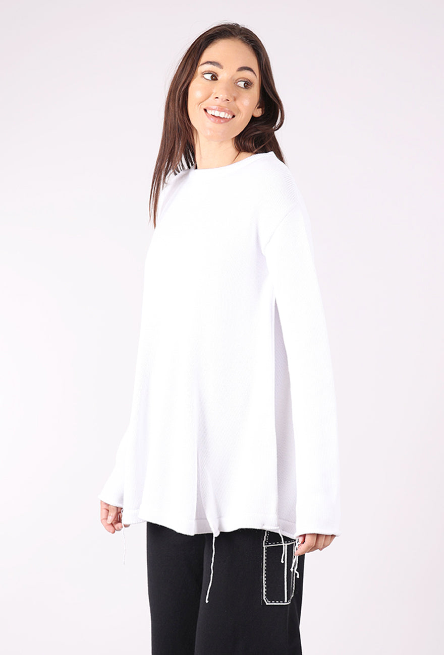 Stitch Knit Sweater, White