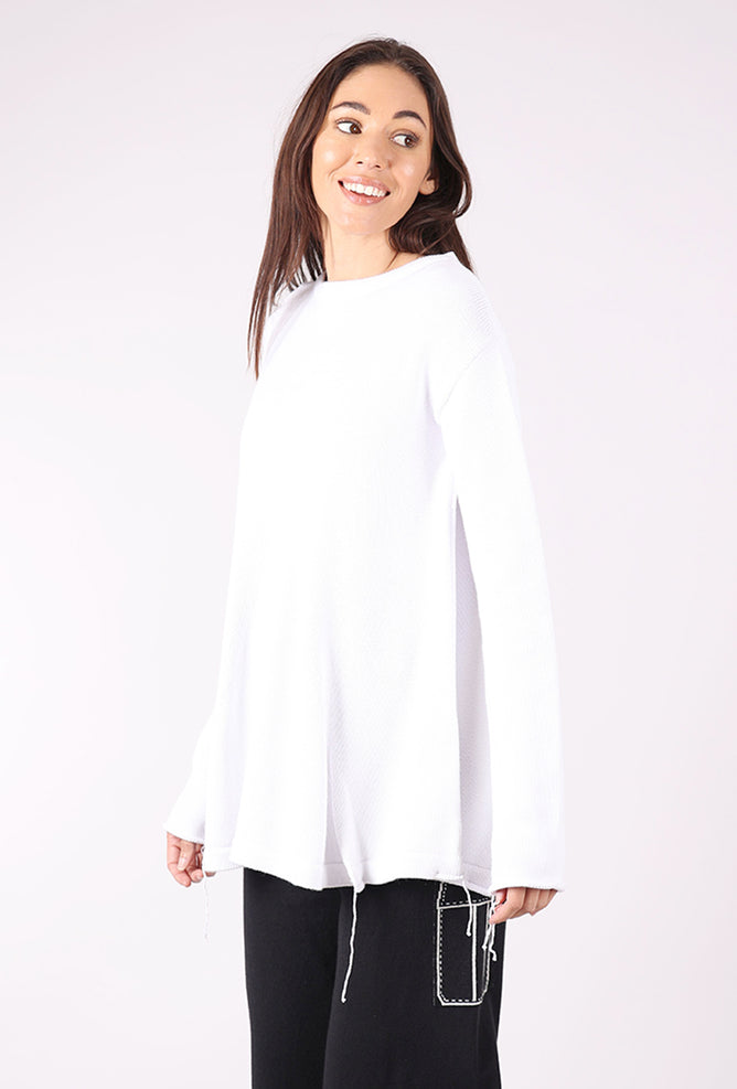 Stitch Knit Sweater, White