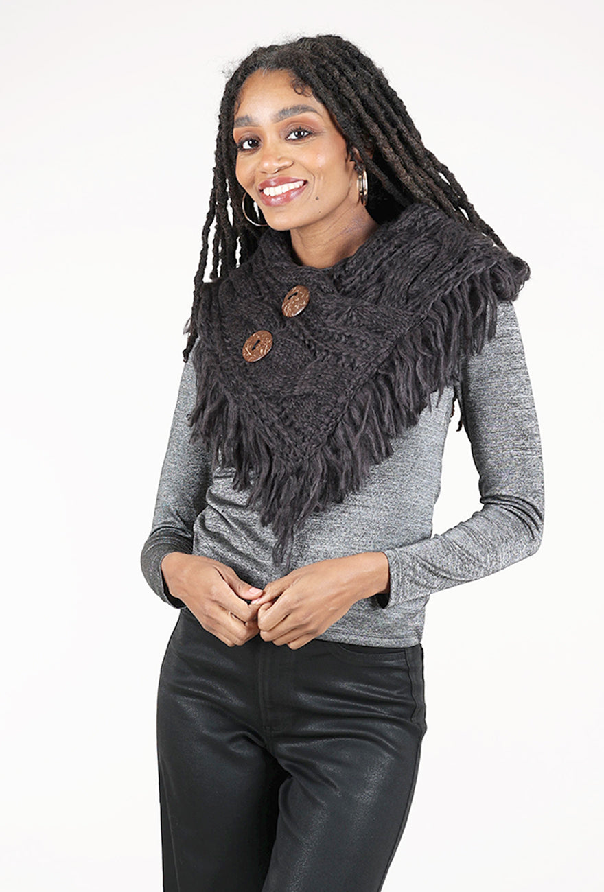 Leto Accessories Heathered Shoulder Warmer, Charcoal 