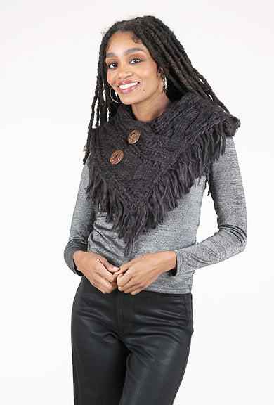 Leto Accessories Heathered Shoulder Warmer, Charcoal 