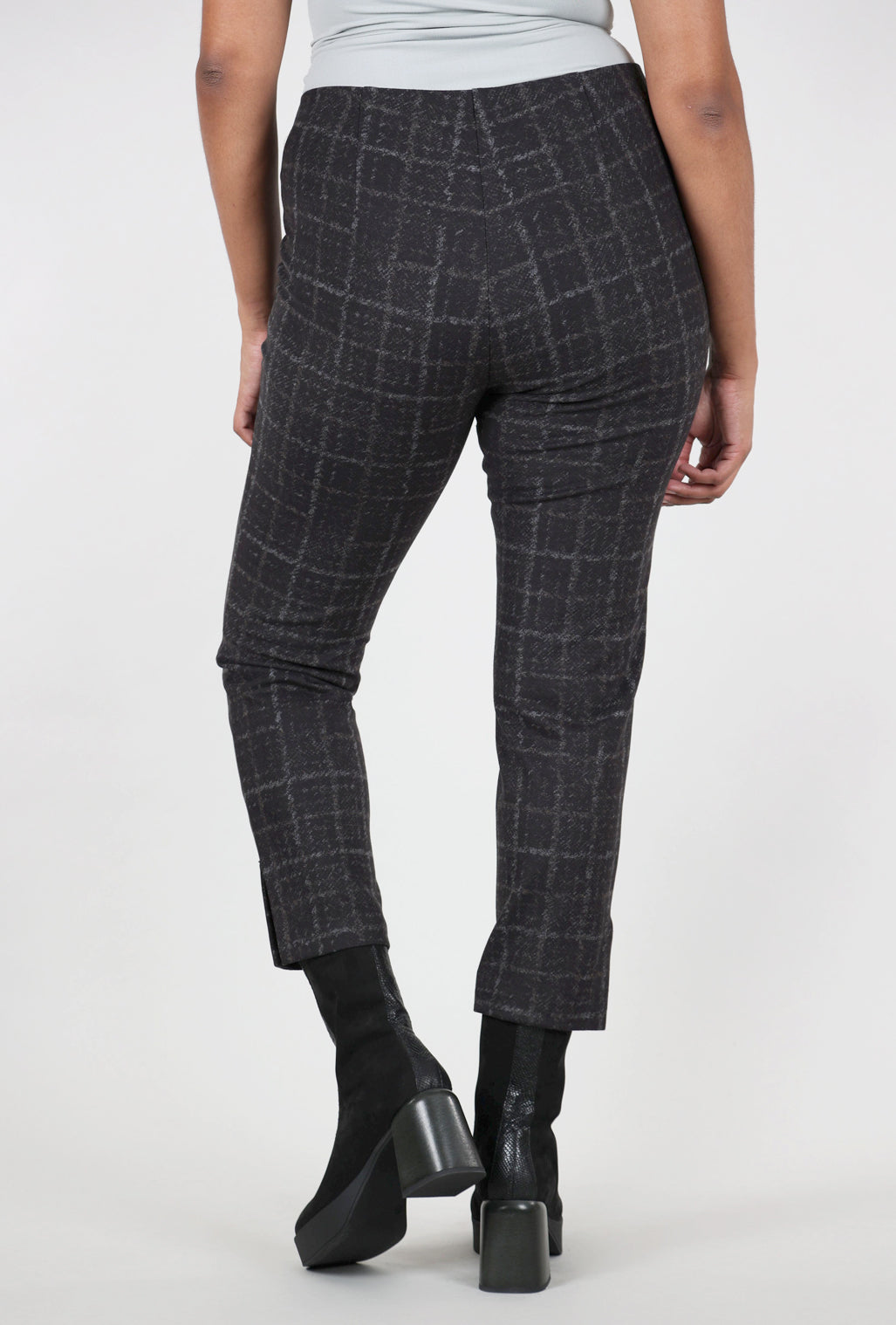 Robell Rose Plaid Pant, Charcoal 