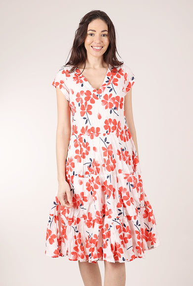 Dress Addict Jalan Dress, Coral/White 