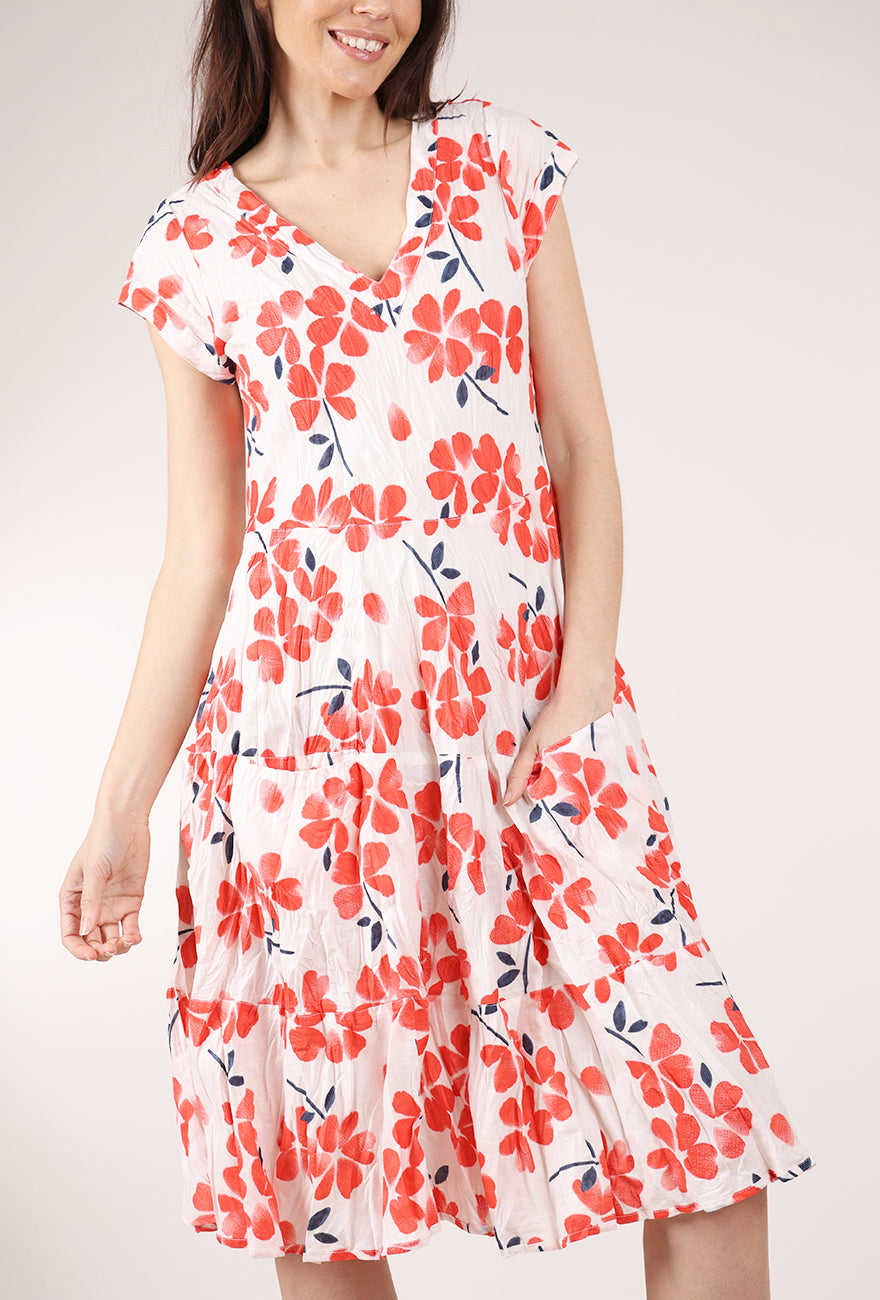 Dress Addict Jalan Dress, Coral/White 