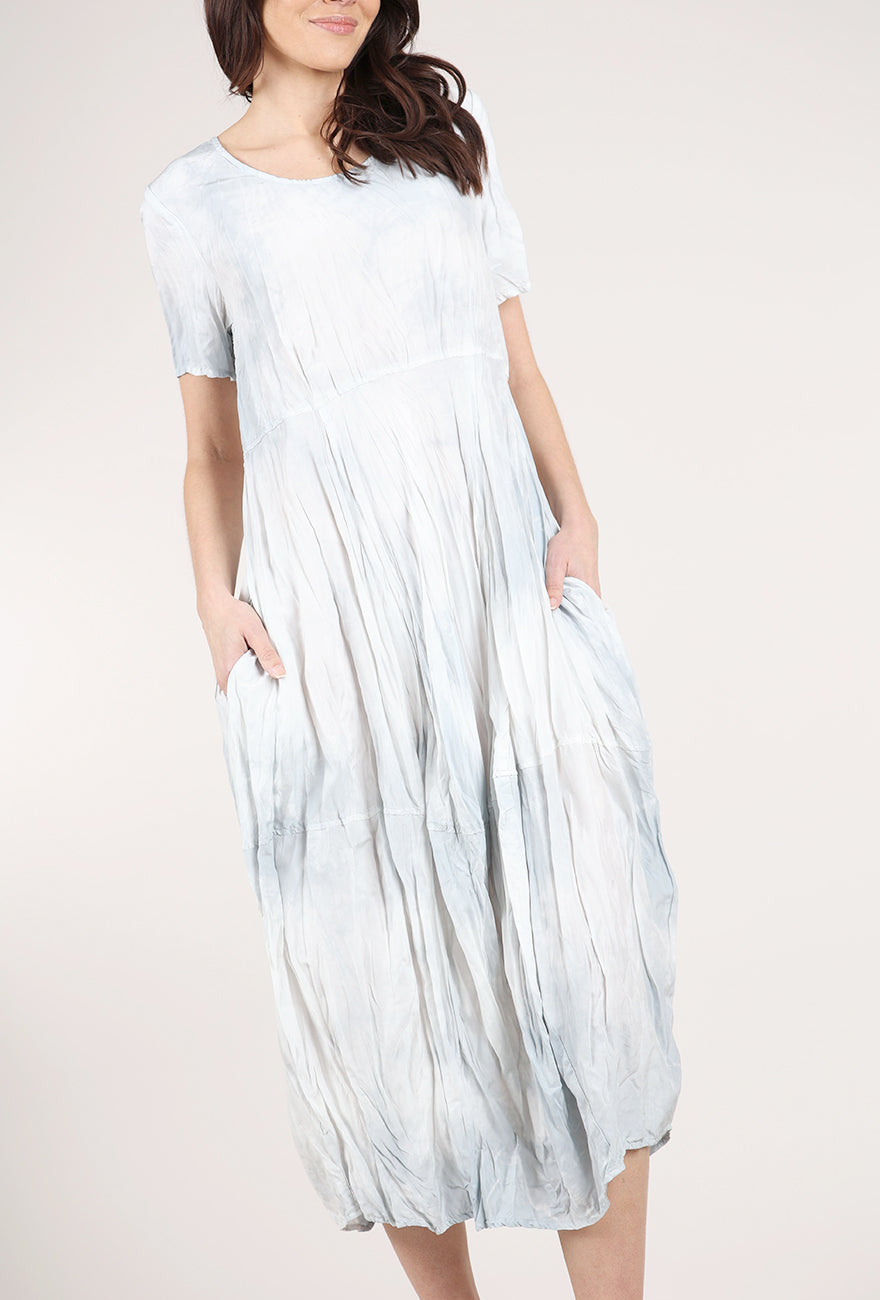 Grizas S/S Crinkle Silk Naomi Dress, Raindrop 