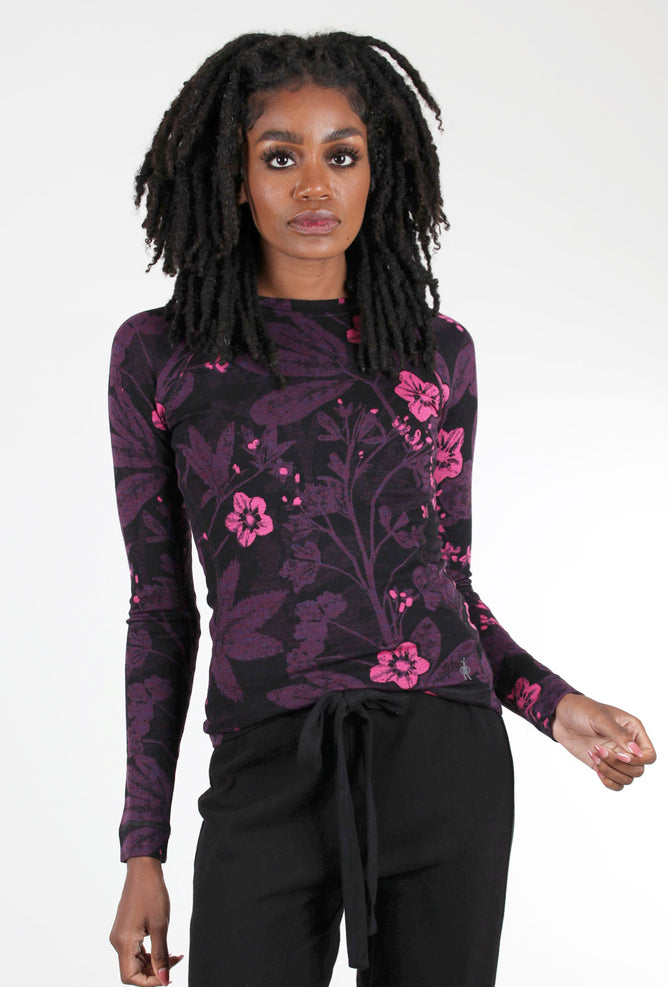 Smartwool Thermal Base Layer, Purple Iris Floral 