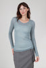 Cotelac Fine Wool-Blend Layering Top, Blue Gray 