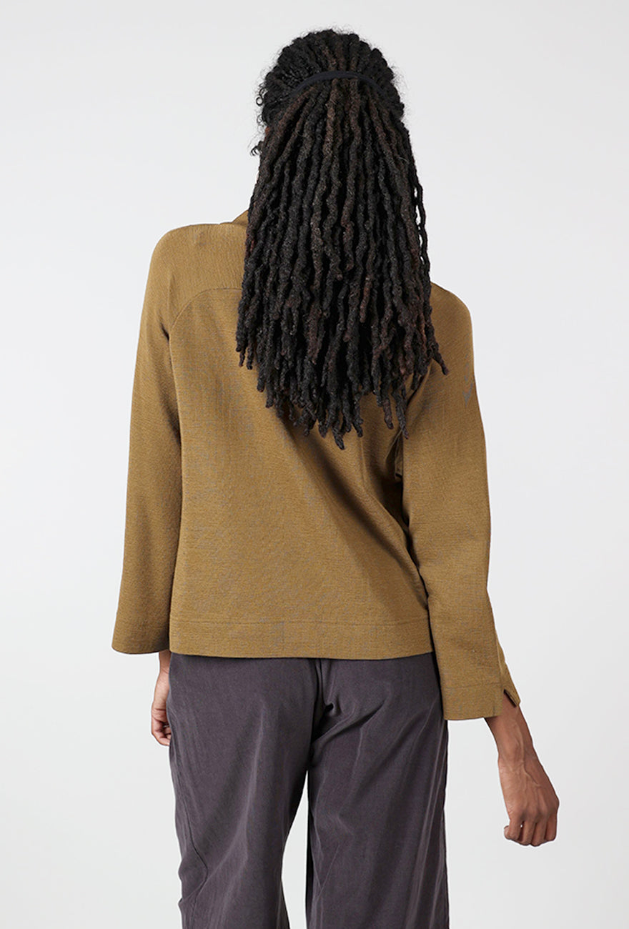 Funnel Saddleback Wool Top, Bronze Angle 3