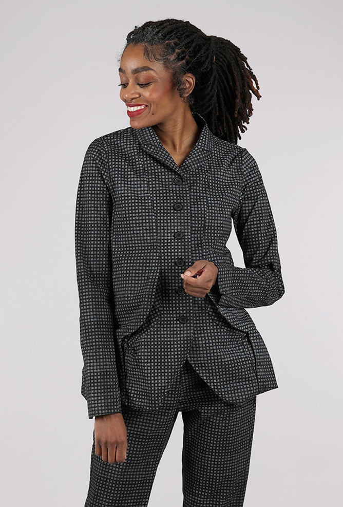 Rundholz Cotton Check Flap Pocket Jacket, Black 