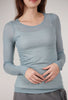 Cotelac Fine Wool-Blend Layering Top, Blue Gray 