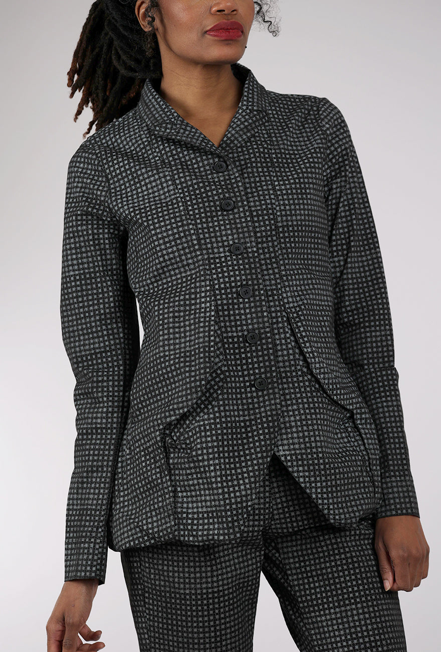 Rundholz Cotton Check Flap Pocket Jacket, Black 