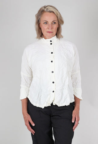 M Square Crinkled Circular Shirt Jacket, Bleach 