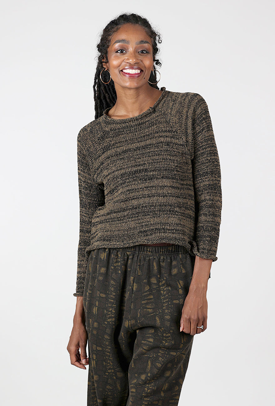 Paper Temples Ragtop Pullover, Olive Marl 
