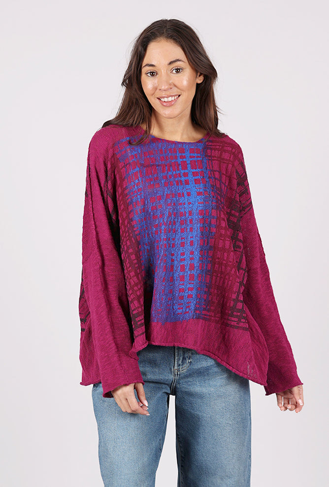 Paper Temples Bota Pullover, Berry/Ombre Hatch 