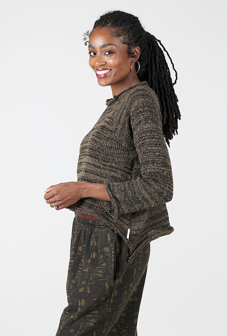 Paper Temples Ragtop Pullover, Olive Marl 