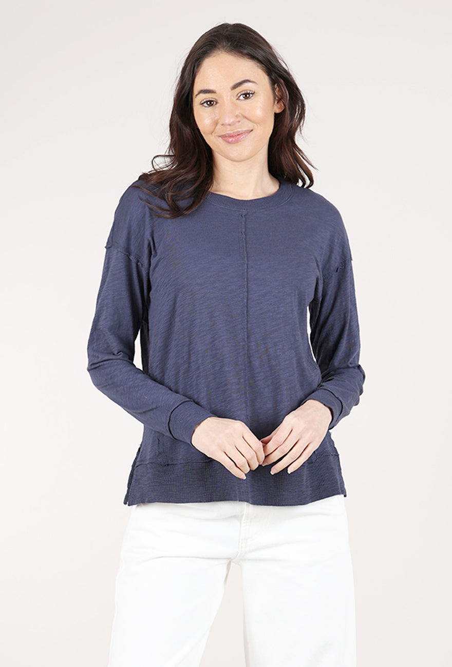 Mododoc L/S Seamed Crewneck, Sailor Blue 