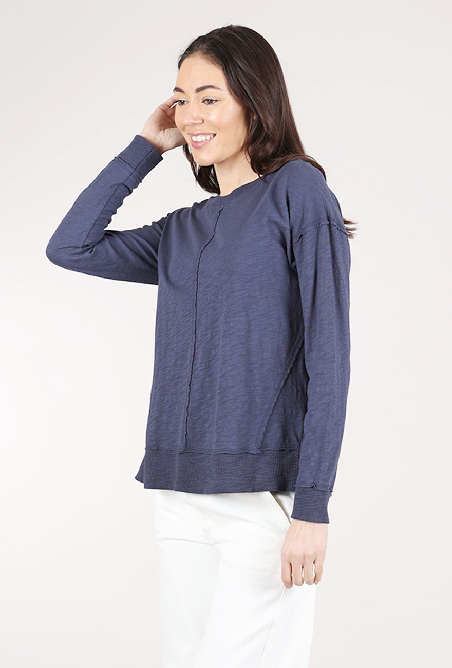 Mododoc L/S Seamed Crewneck, Sailor Blue 