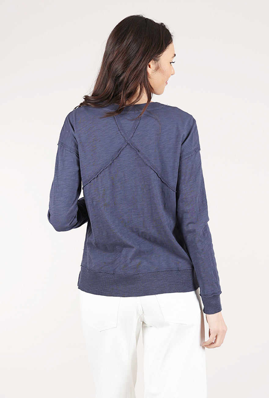 Mododoc L/S Seamed Crewneck, Sailor Blue 