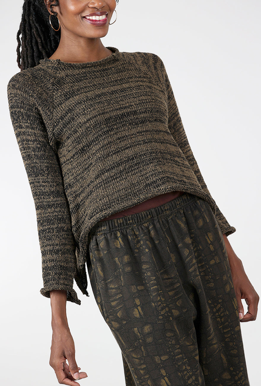 Paper Temples Ragtop Pullover, Olive Marl 