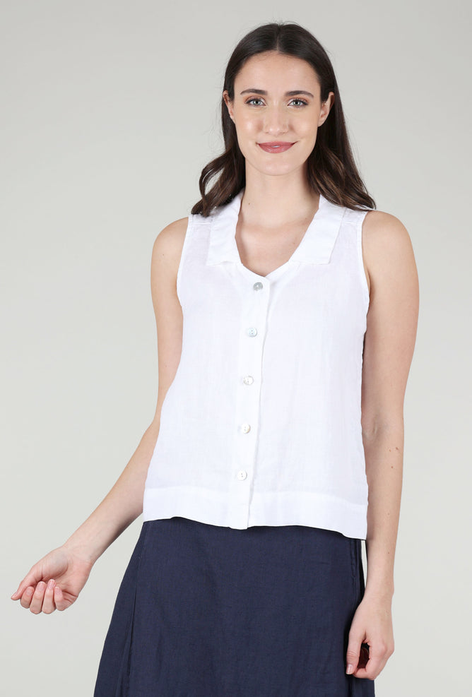 Cut Loose Hanky Linen S/L Shirt, White 