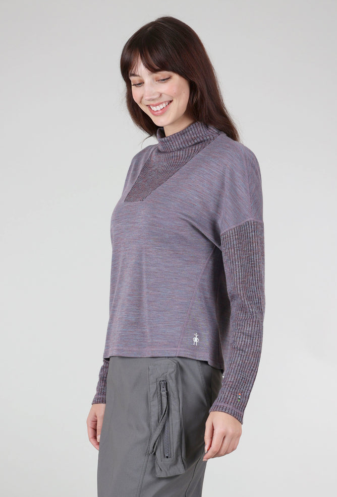 Smartwool Thermal Merino Rib Inset Top, Chalk Violet Heather 