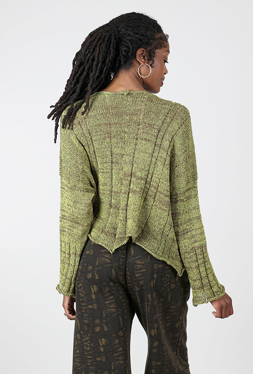 Paper Temples Foxy Crop Cardie, Green 