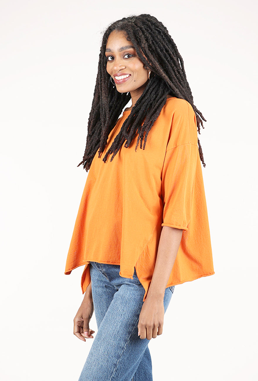 M Square Curved Seaming Tee, Pumpkin 