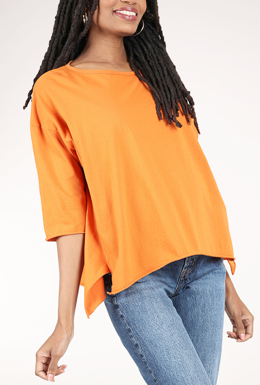 M Square Curved Seaming Tee, Pumpkin 