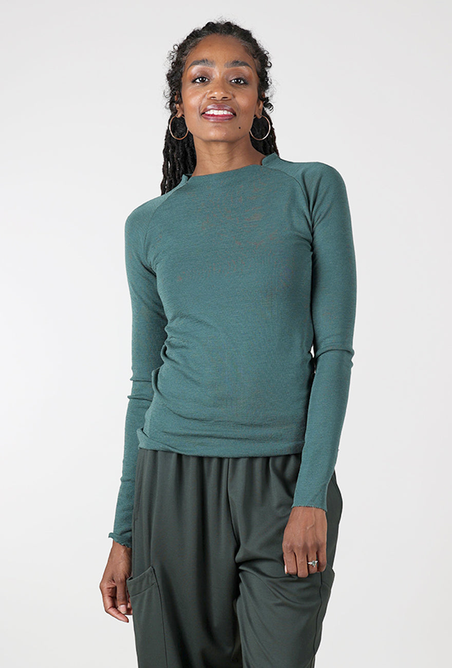 Saddle Back Wool Top, Granite