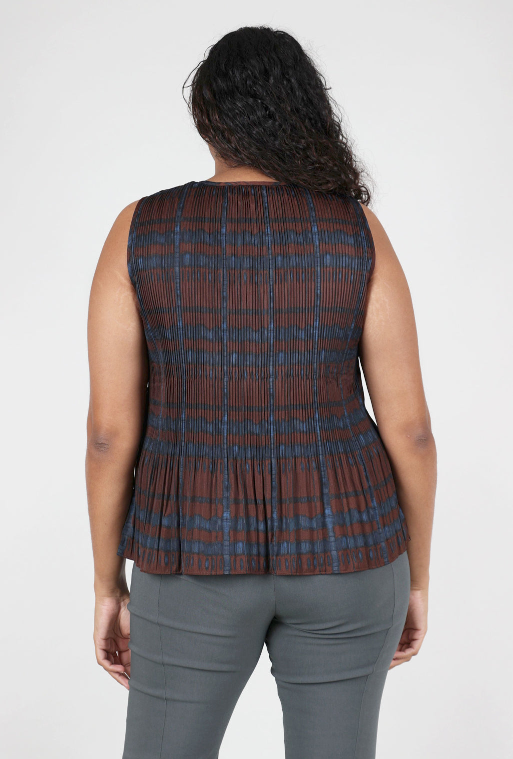 Grade & Gather Pleat Print Top, Cocoa 