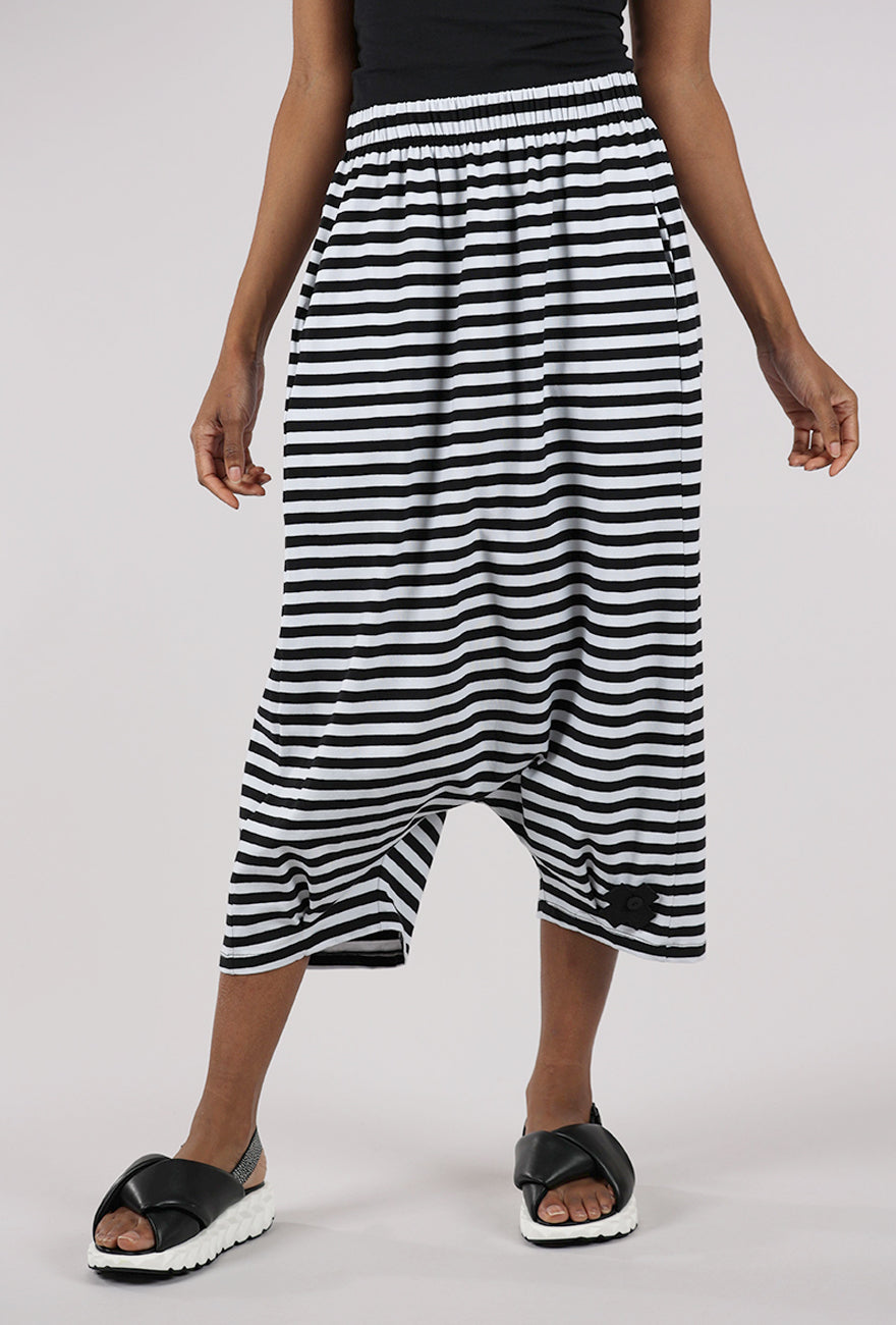 Pluslavie A Baggy Stripe Pant, Black/White 