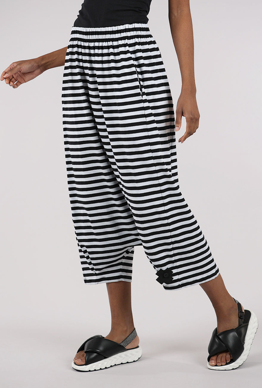 Pluslavie A Baggy Stripe Pant, Black/White 