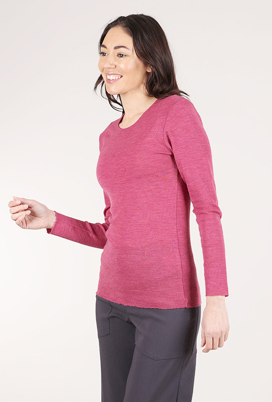 By Basics Merino First Layer Top, Camellia Melange 