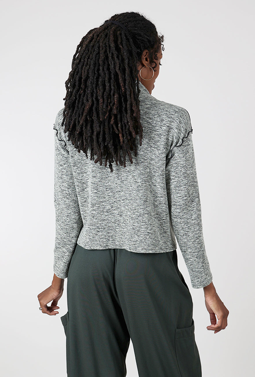 Cut Loose Crimped Funnel Pullover, Leek 