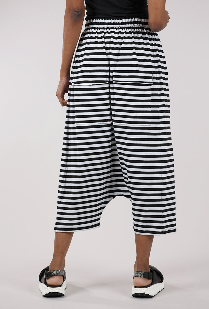 Pluslavie A Baggy Stripe Pant, Black/White 