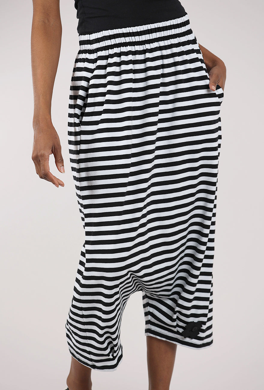 Pluslavie A Baggy Stripe Pant, Black/White 