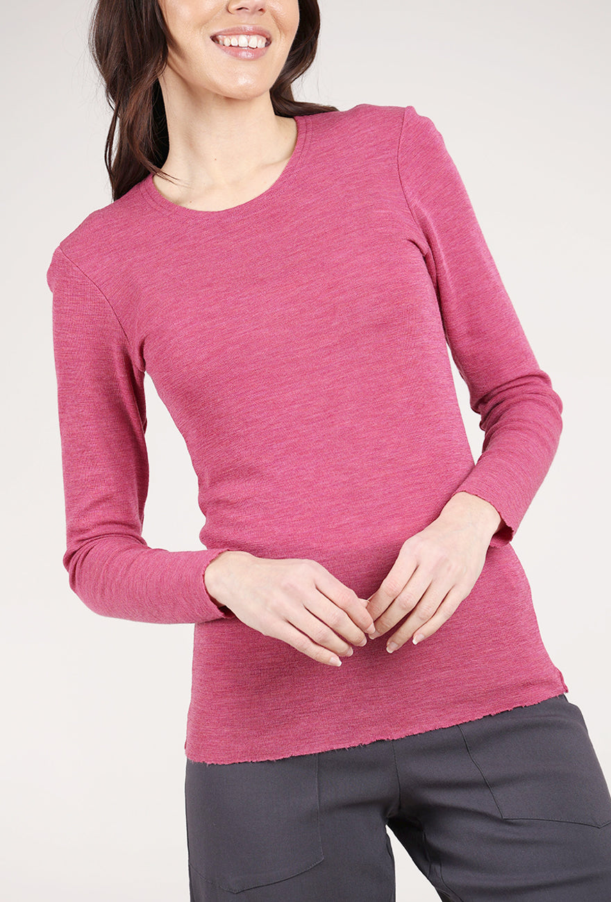By Basics Merino First Layer Top, Camellia Melange 