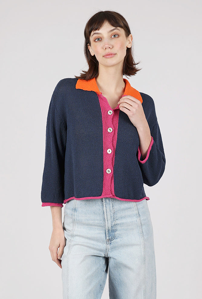 Alembika Georgia Sweater, Navy/Pink 