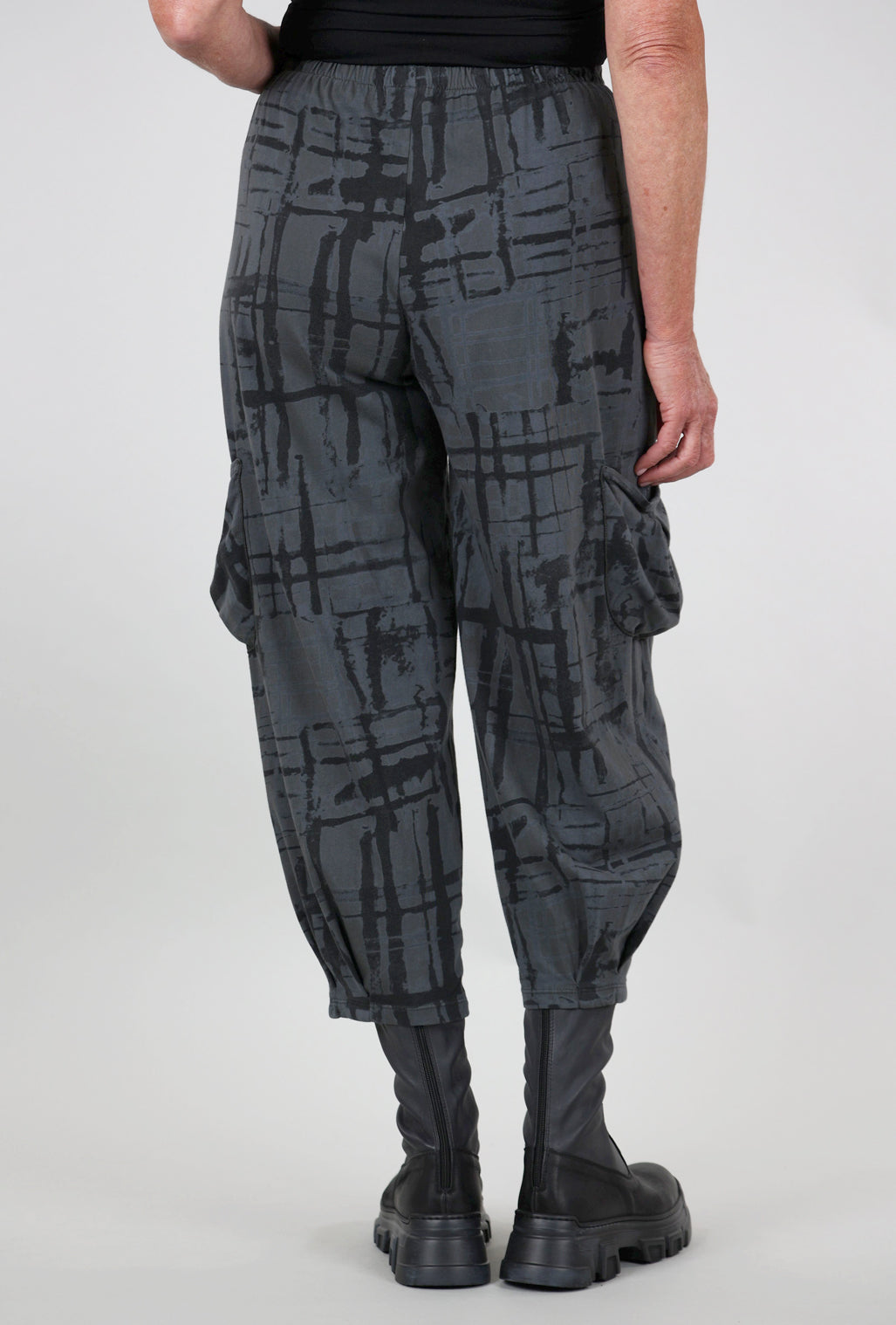 Fenini Side Pocket Print Pant, Iron 