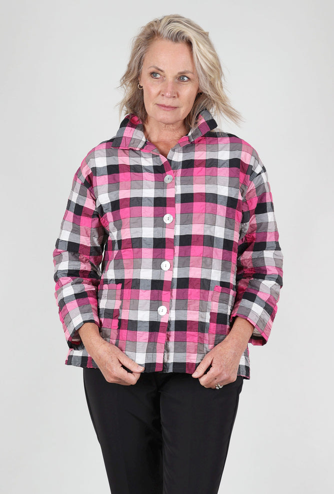 Christopher Calvin Paula Plaid Shirt Jacket, Pink 