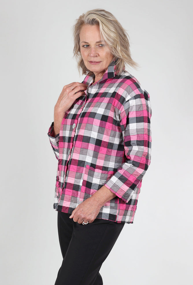 Christopher Calvin Paula Plaid Shirt Jacket, Pink 