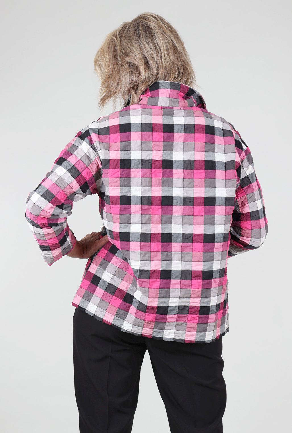 Christopher Calvin Paula Plaid Shirt Jacket, Pink 