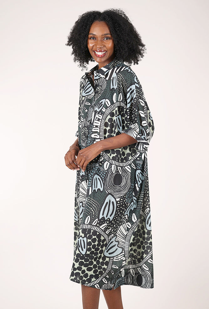 Rundholz Cotton Lawn Dress, Multi 