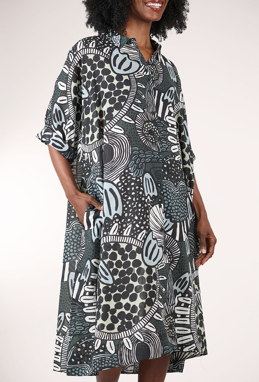 Rundholz Cotton Lawn Dress, Multi 