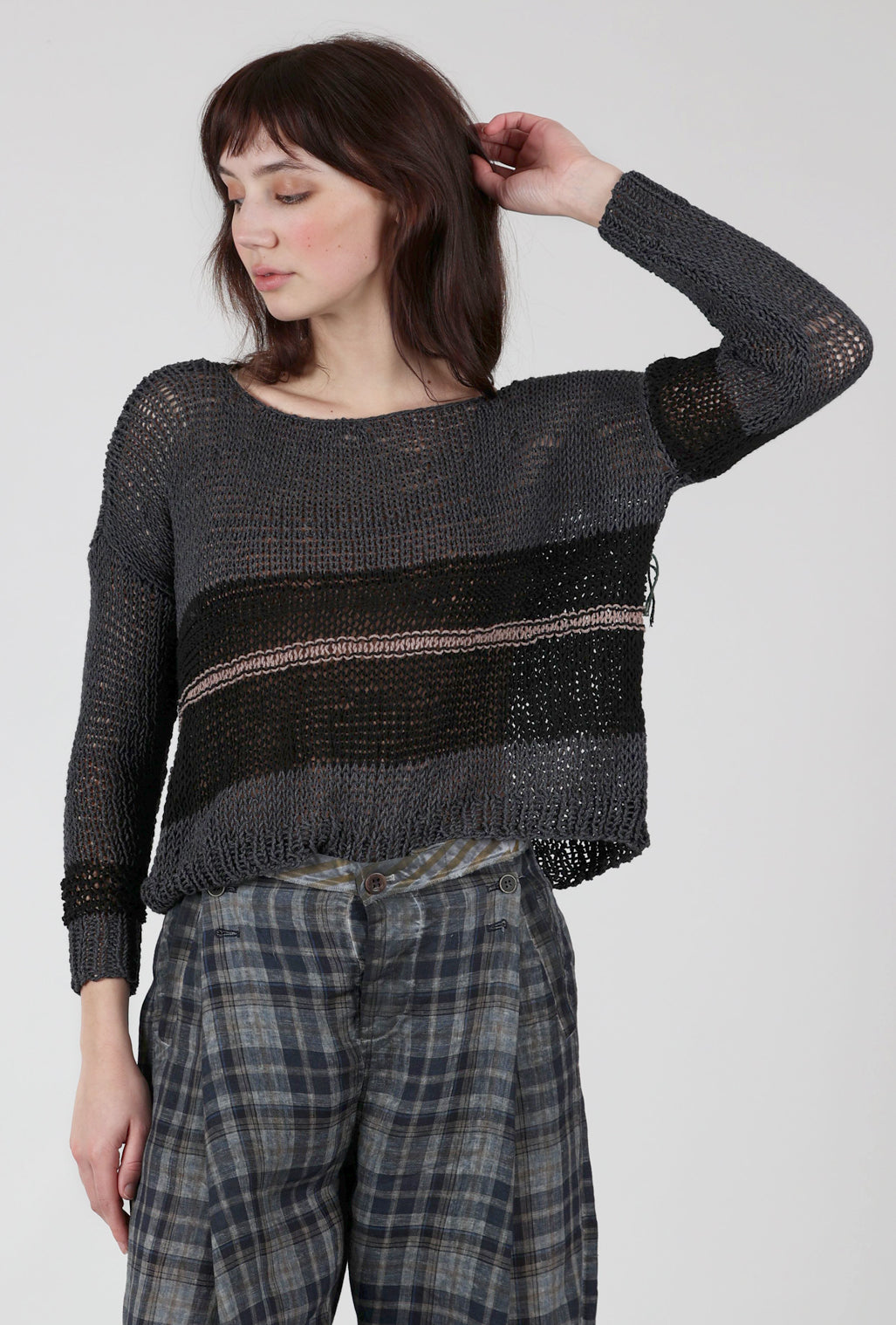 Umit Unal Mauve Zinger Sweater, Charcoal 