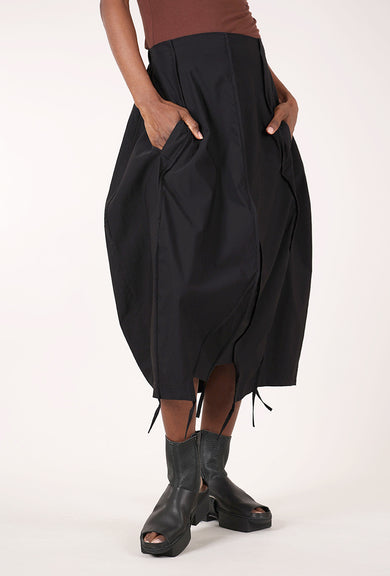 Rundholz Twill Tech Full Asym Skirt, Black 