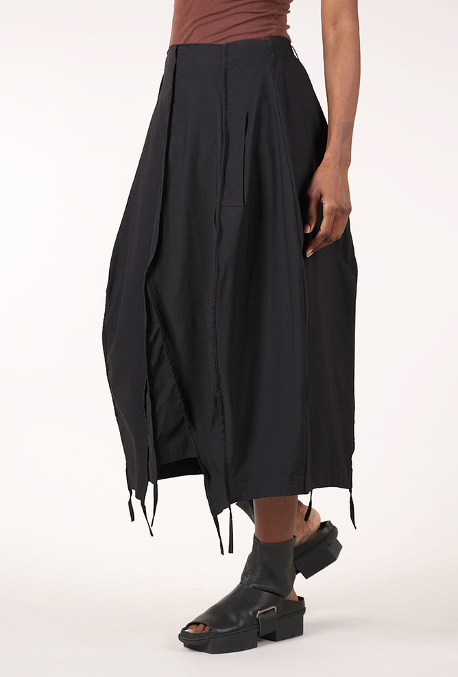 Rundholz Twill Tech Full Asym Skirt, Black 