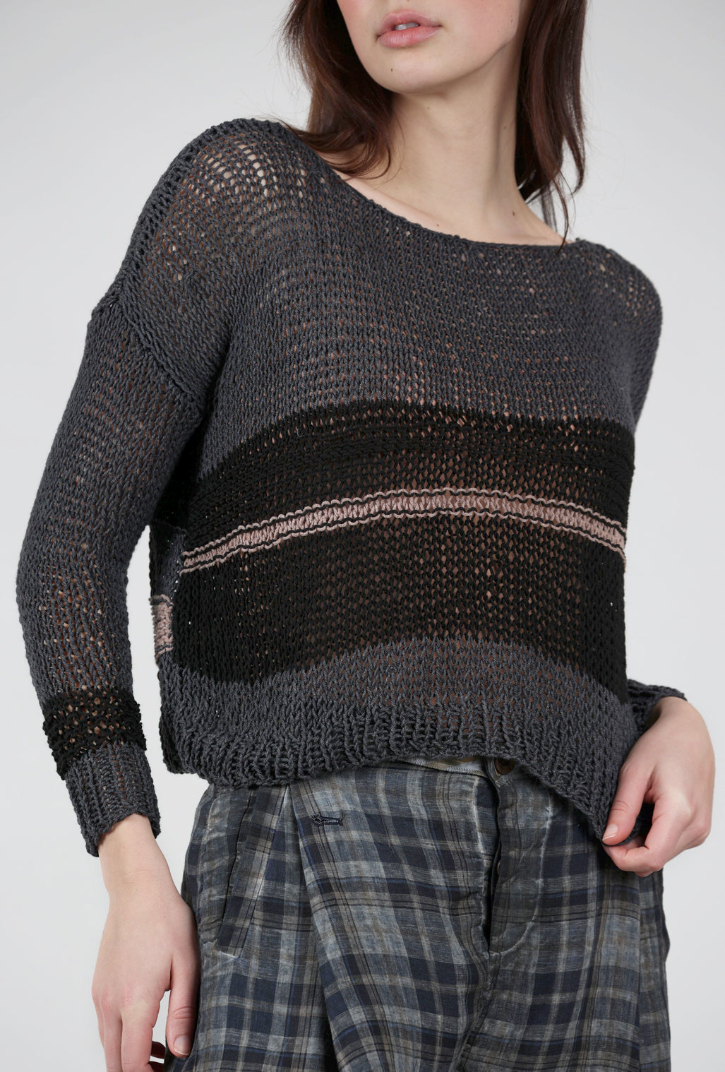 Umit Unal Mauve Zinger Sweater, Charcoal 